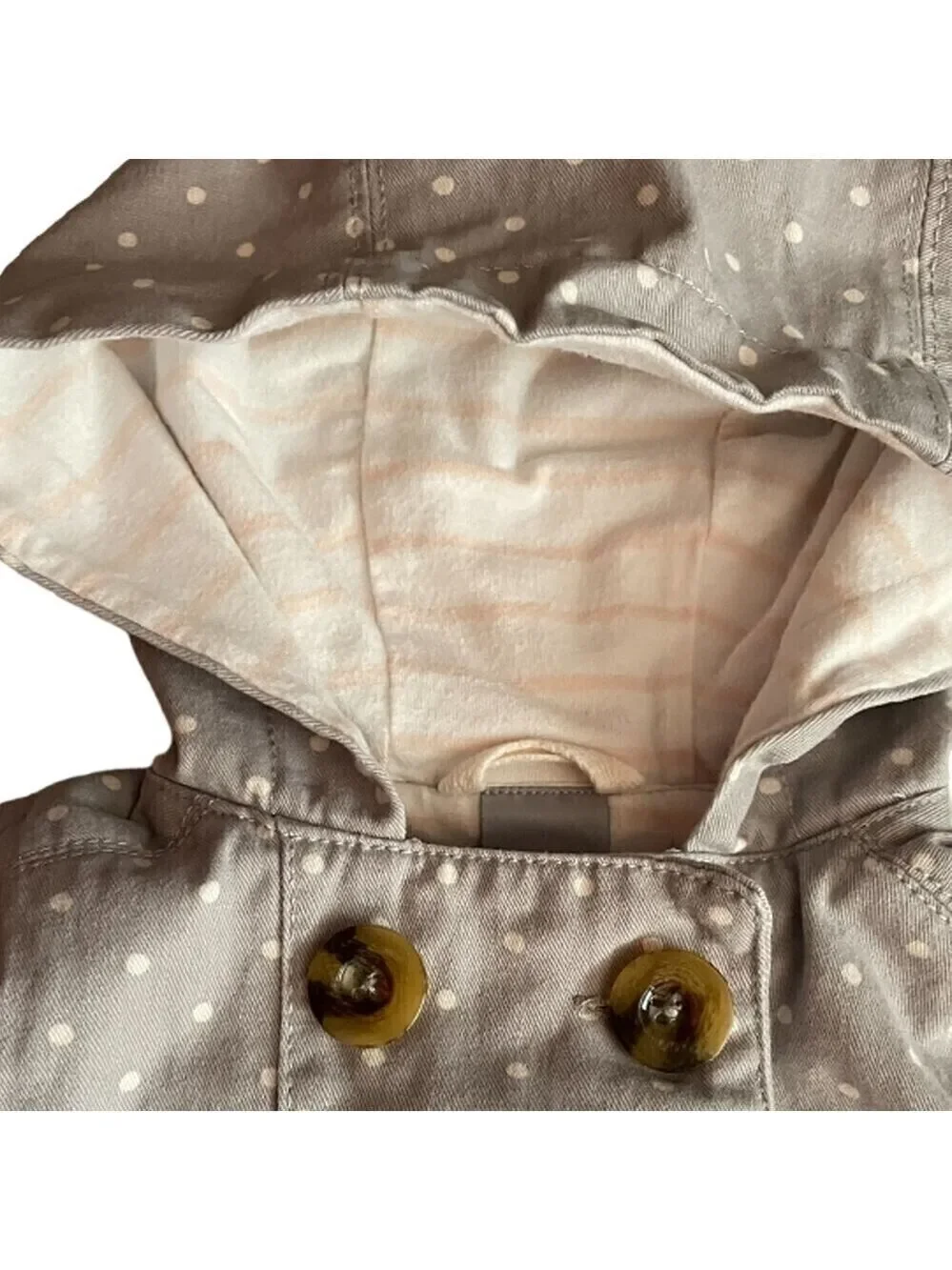 ❤️ TAHARI Polka Dot Gray And White Hoodie Jacket Size 12 Months